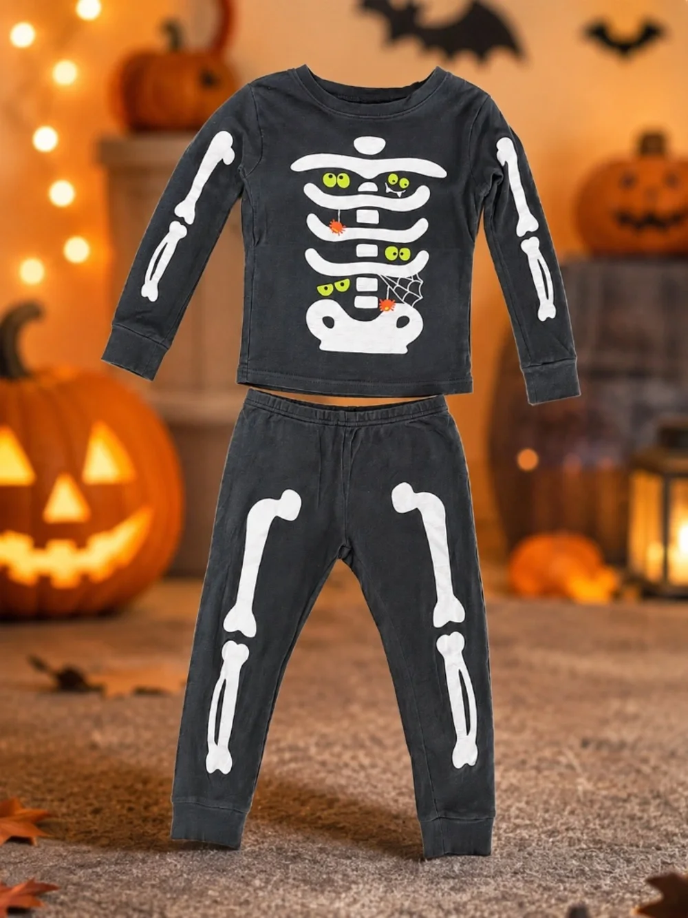 Carter’s Kids Halloween Skeleton Pajama Set – Size 4T